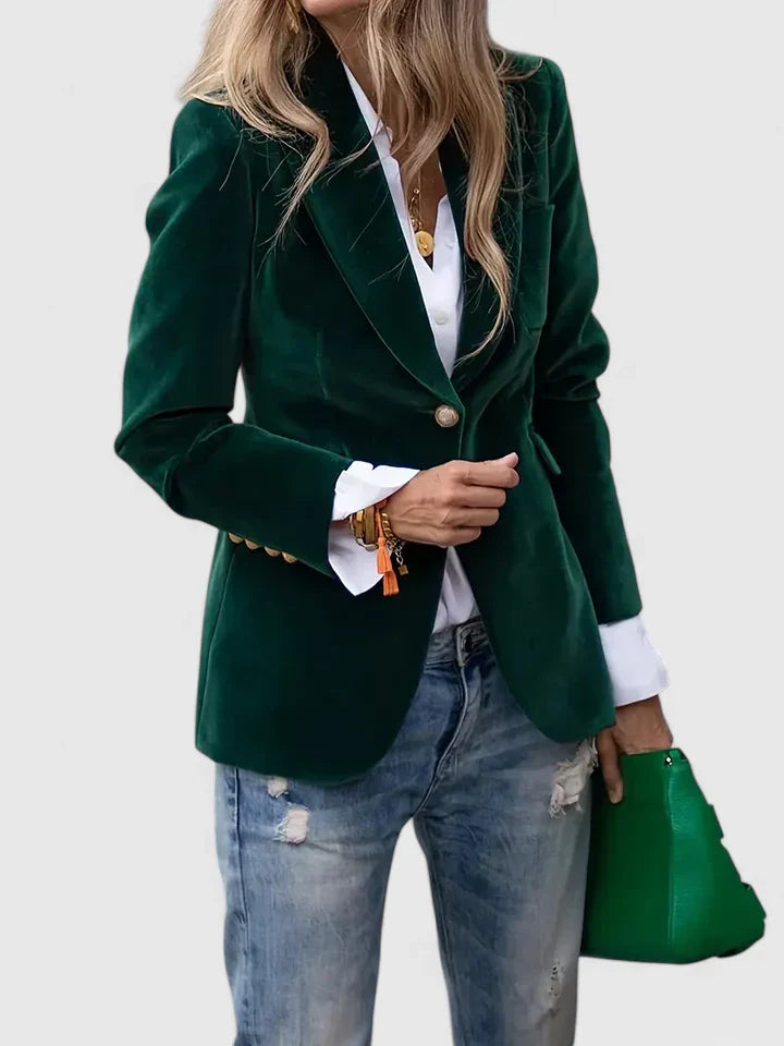 Michaela | Tailored velvet blazer