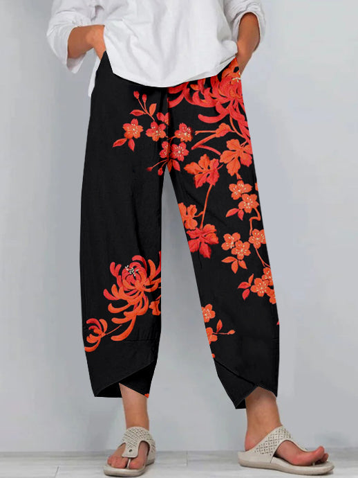 Pamela | Crimson Blossom Pants