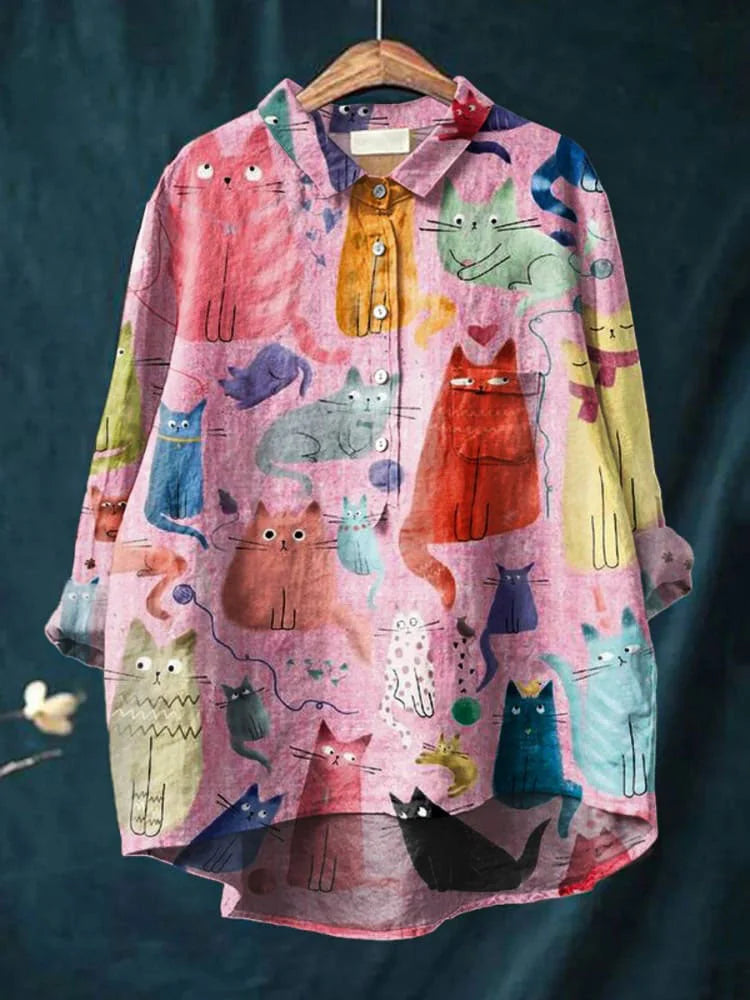 Lindsay | Playful Cat Shirt