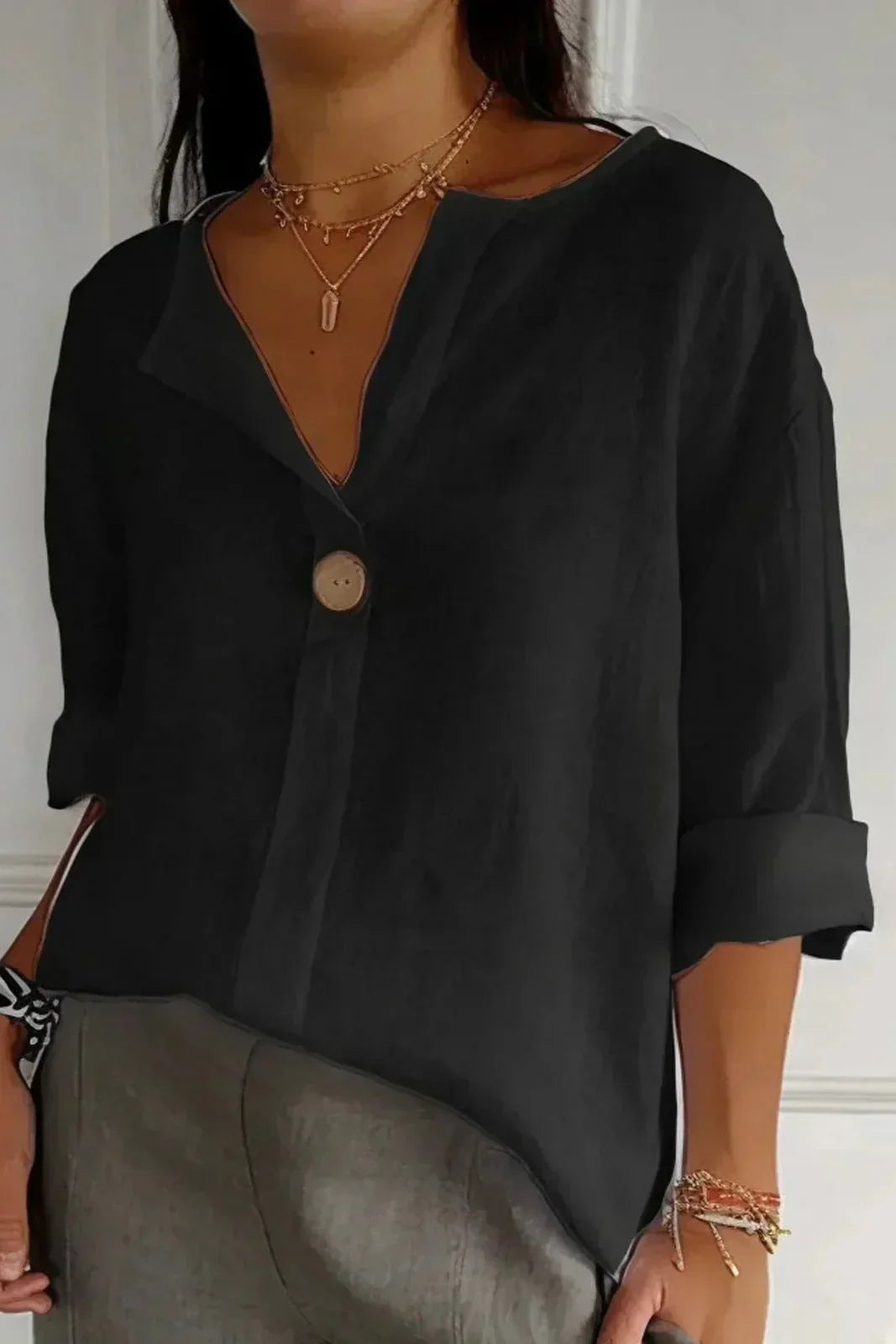 Aubrey  | Relaxed Button Blouse