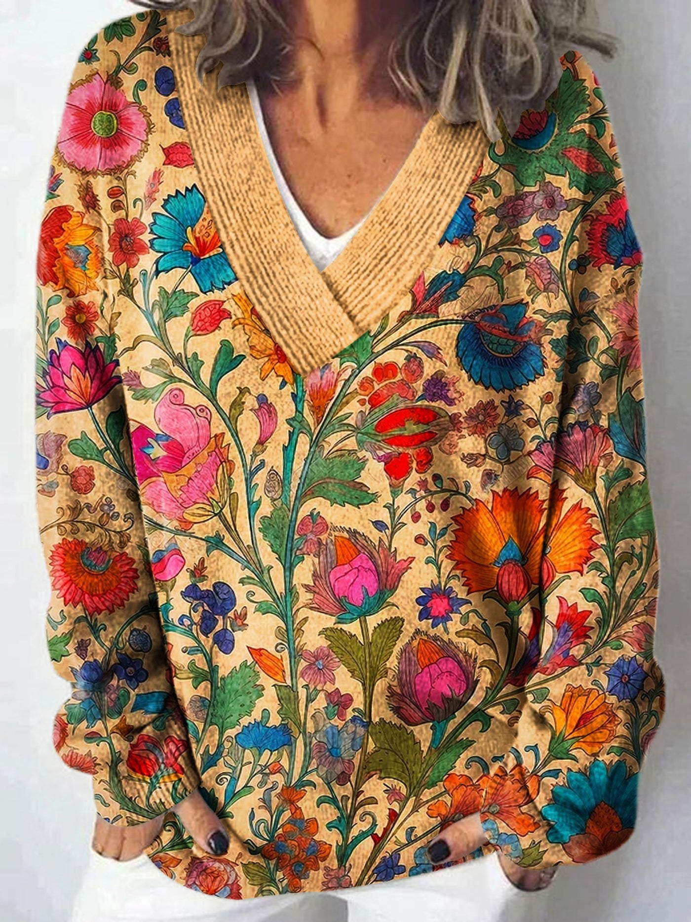 Gabby | Bohemian Floral Sweater