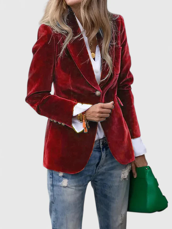 Michaela | Tailored velvet blazer
