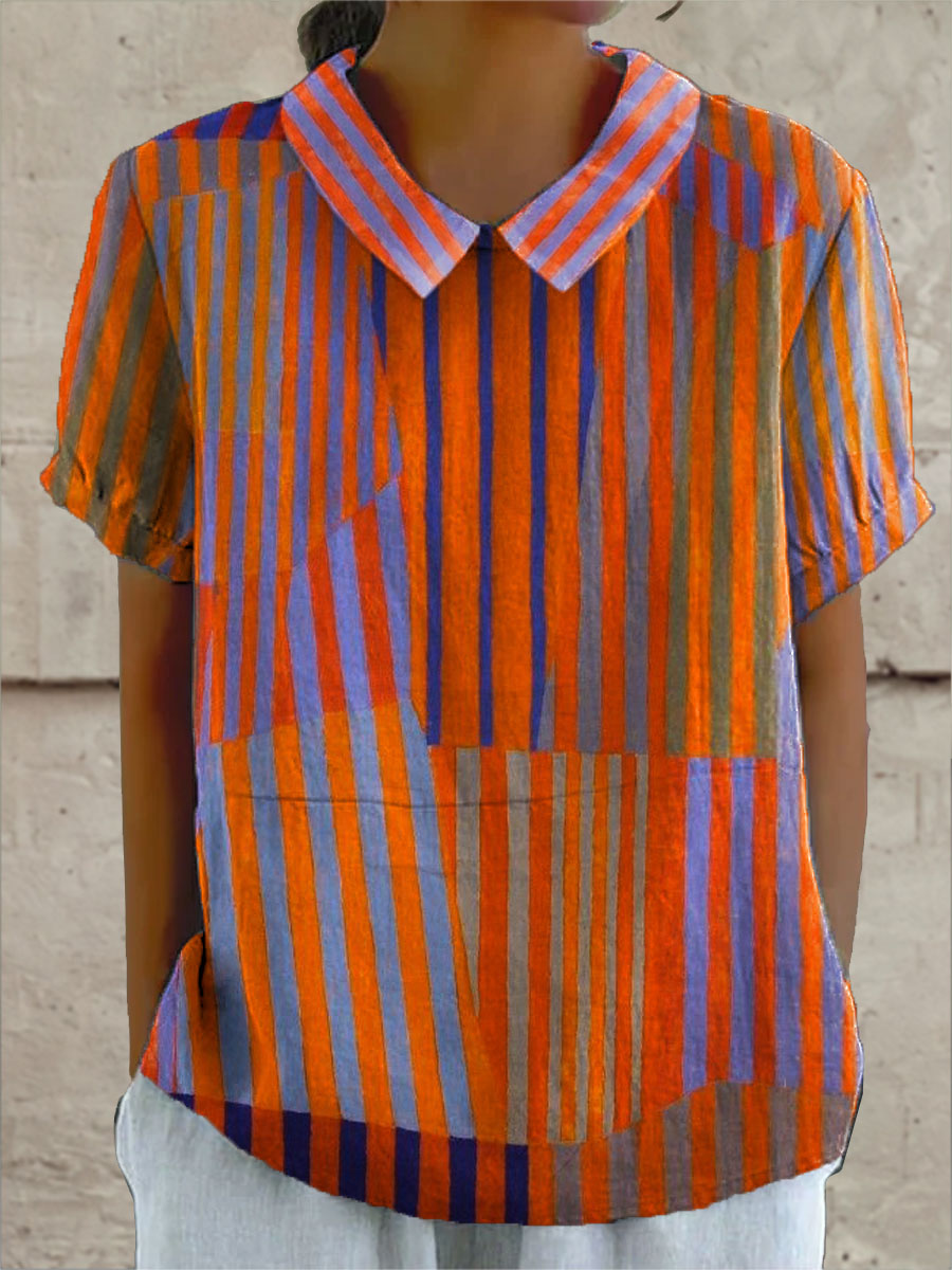 Jada | Vibrant Striped Patchwork Shirt