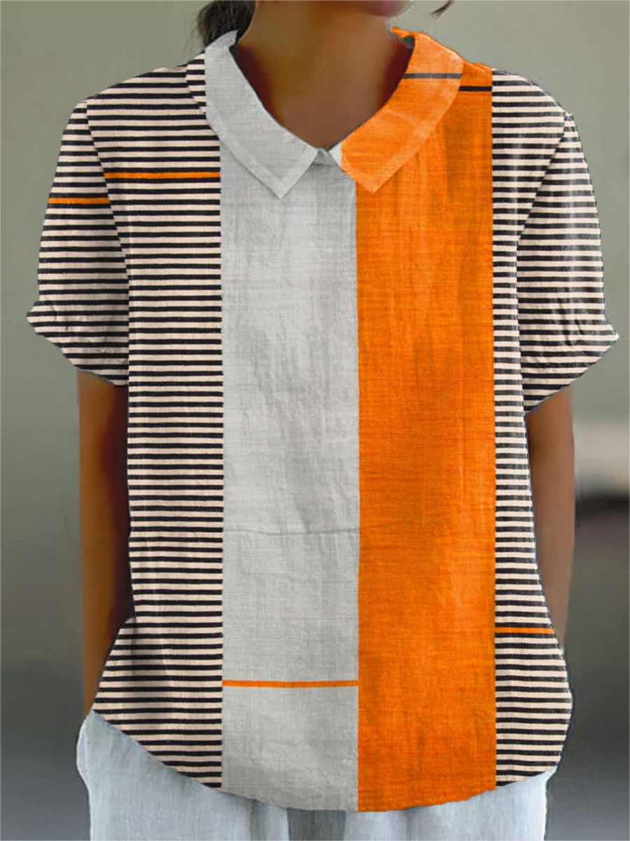 Khloe | Modern Striped Color Block Shirt