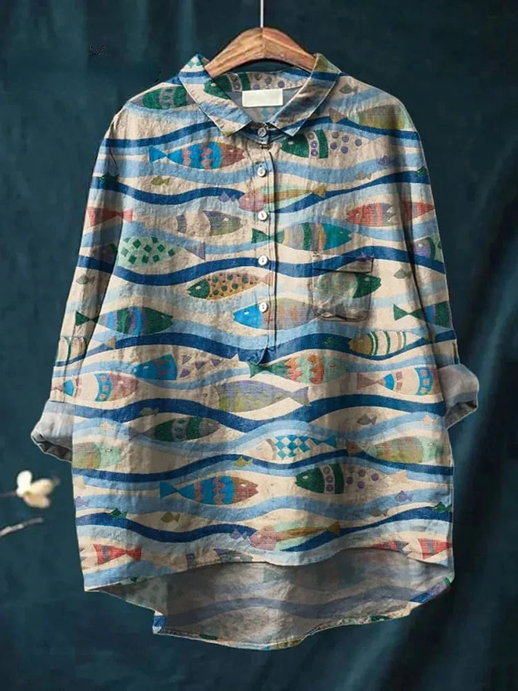 Katie | Artistic Fish Shirt
