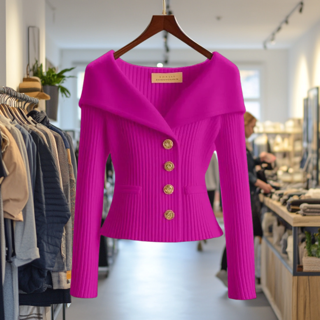Clara | Bold Buttoned Sweater Jacket