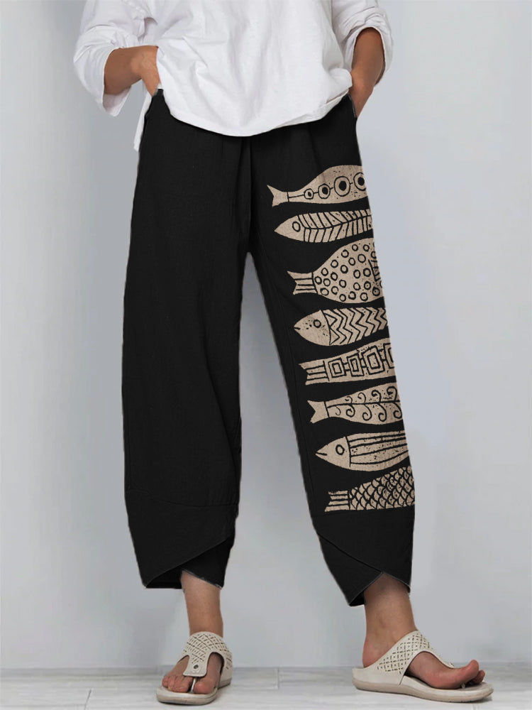 Rosie | Coastal Fish Print Pants