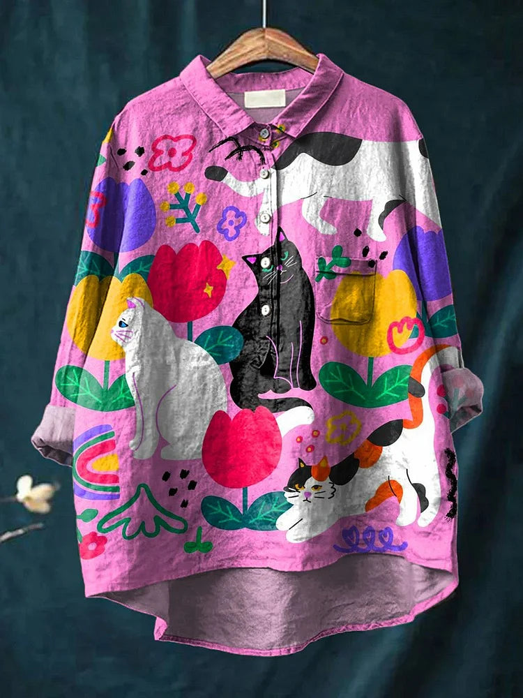 Lindsay | Playful Cat Shirt