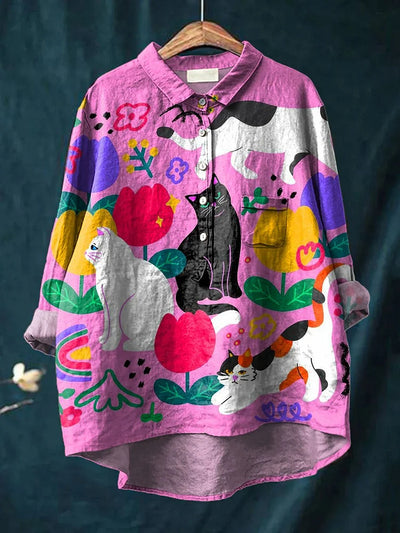 Lindsay | Playful Cat Shirt