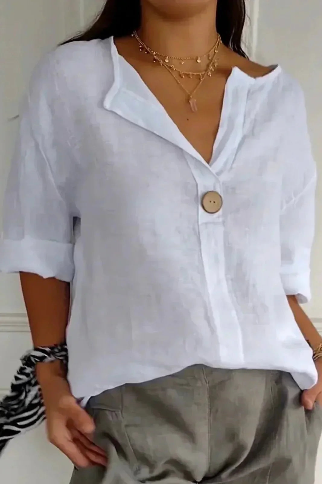 Aubrey  | Relaxed Button Blouse