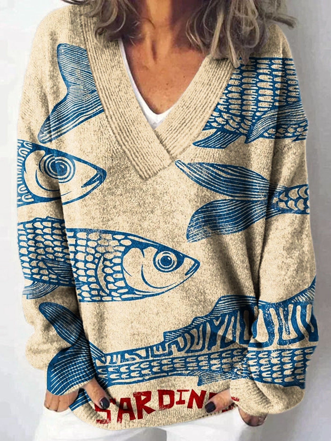 Glenice | Sardine Print Sweater