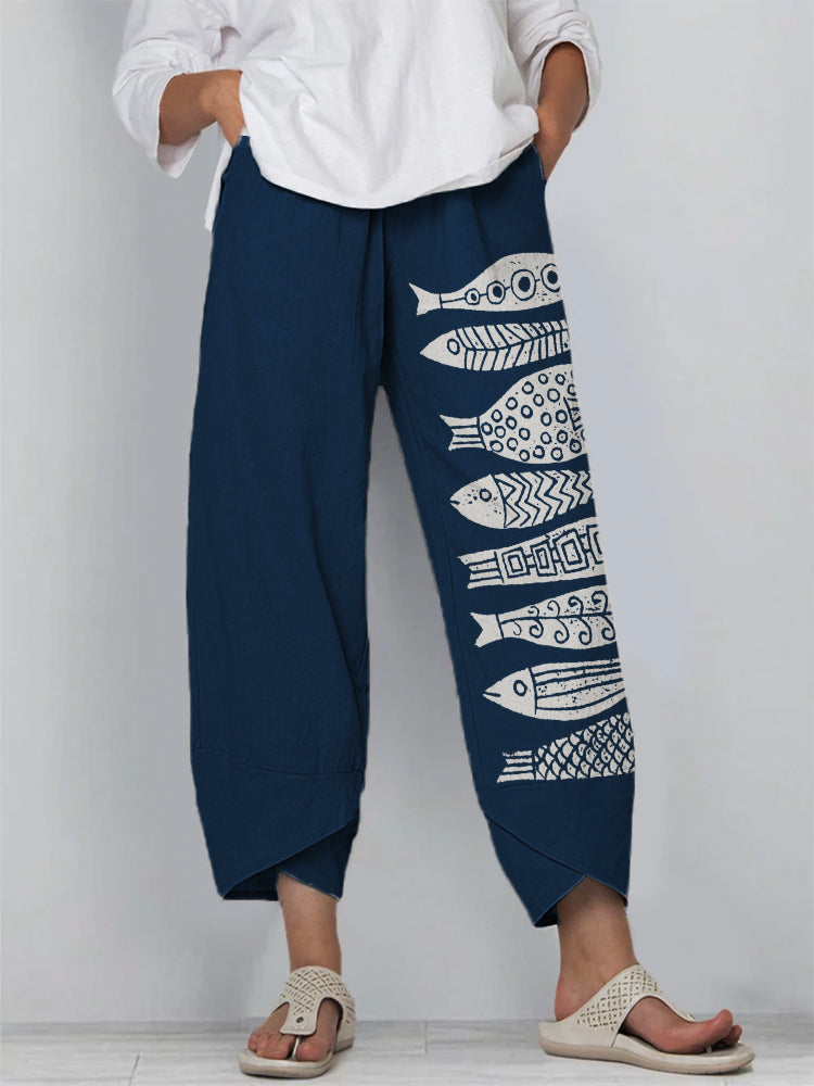 Rosie | Coastal Fish Print Pants